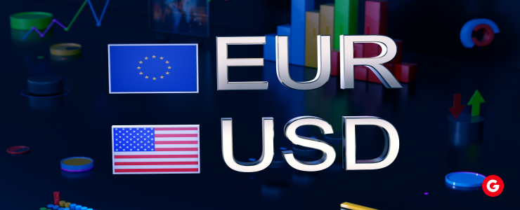 A forex trading screen showing Euro and USD exchange rates, illustrating the dynamics of currency trading.
